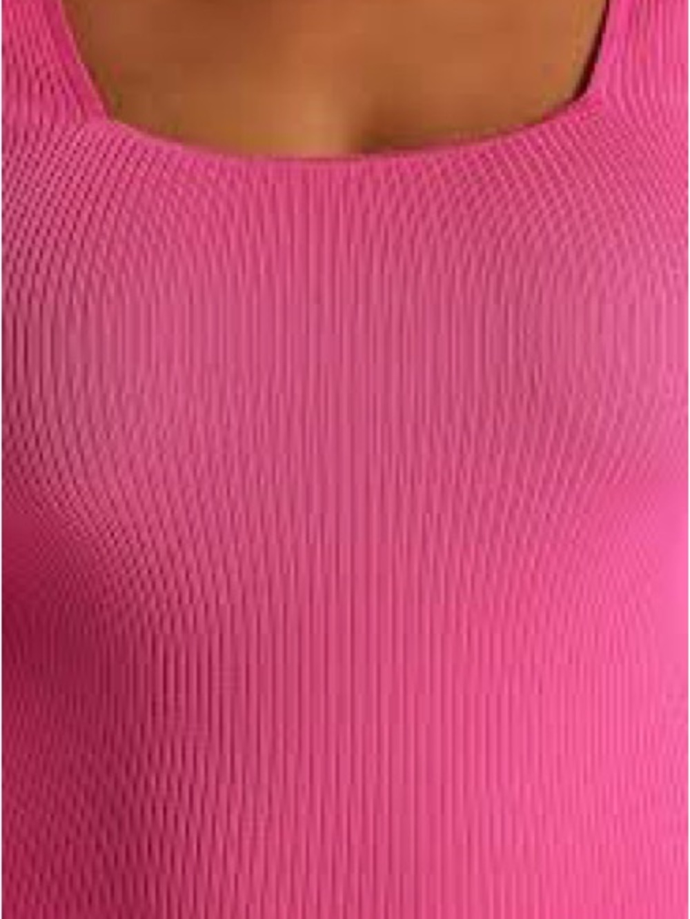 ARITZIA ~ BABATONRibbed Scoop Neck Tank - Hot Pink Med